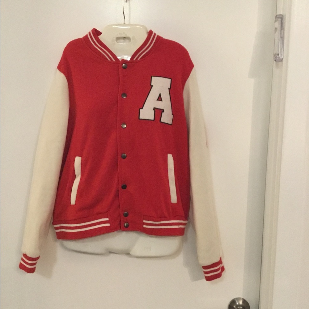 New Look Red and Cream Letterman Jacket
